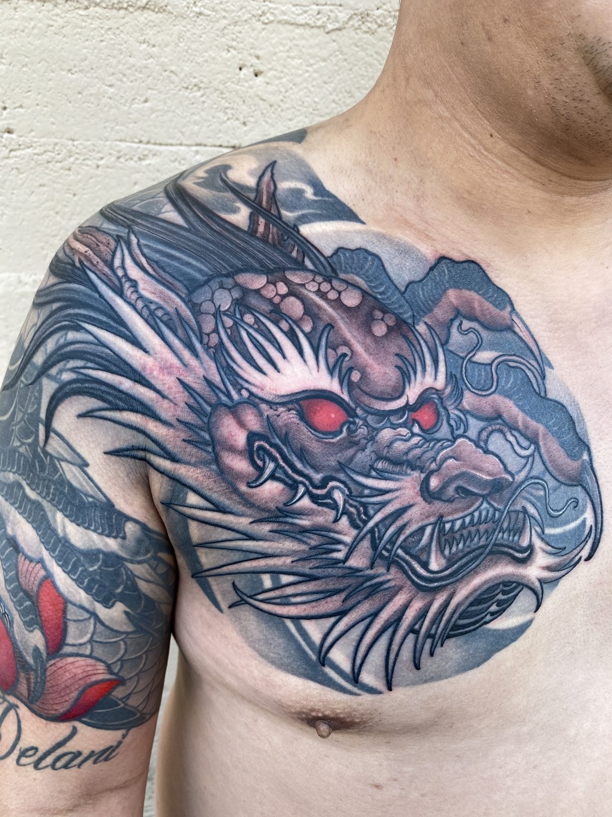 Tattoo by Noodles — Red Buddha Tattoo (piece 18 of 21)